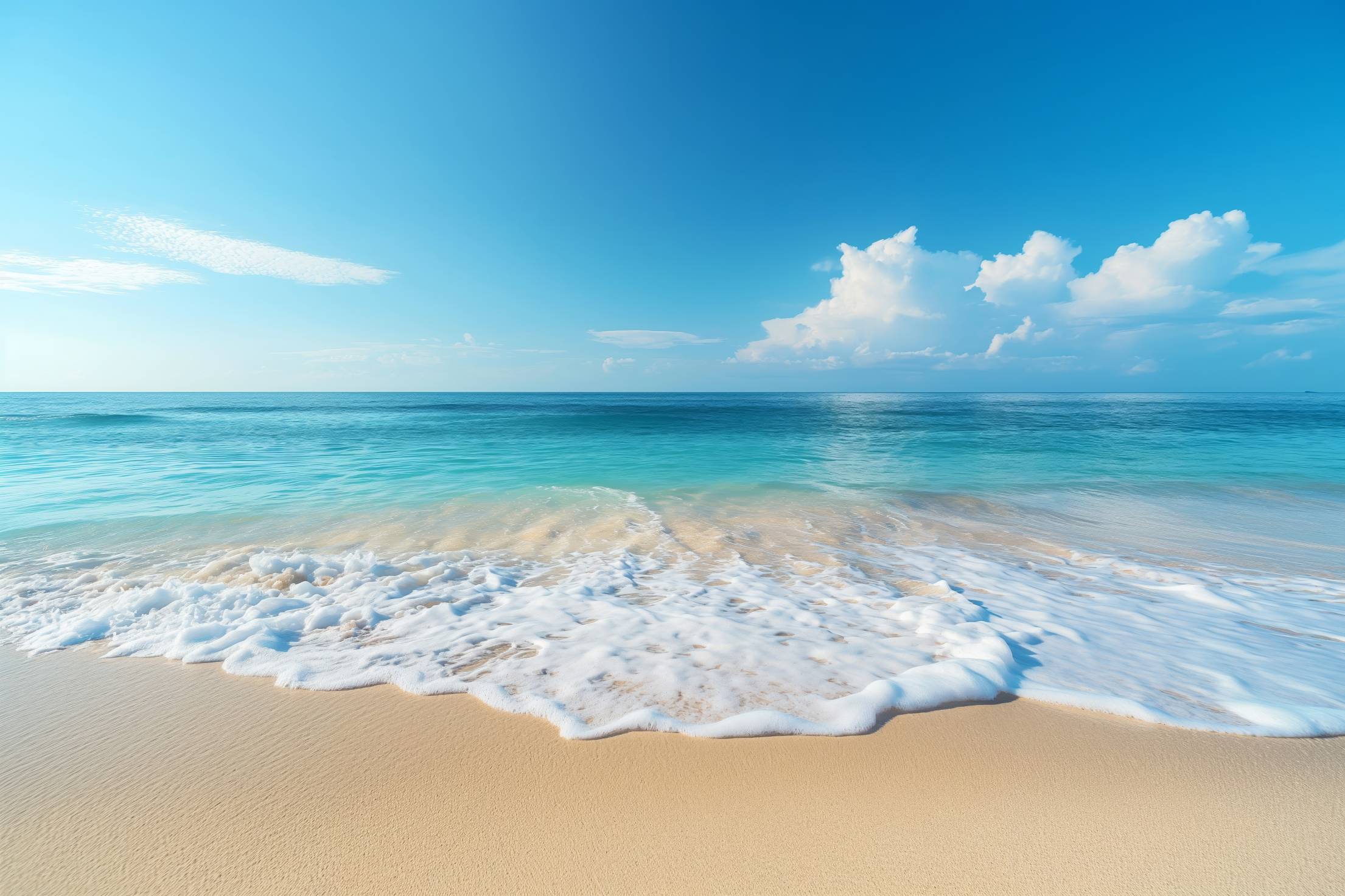 Absolutely Calm and Beautiful Sea with White Sand Beach Free Image