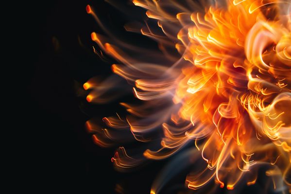 Abstract Flower Made by Fiery Sparks Free Image