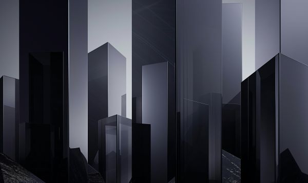 Abstract Image Glass City Skyscrapers Free Download