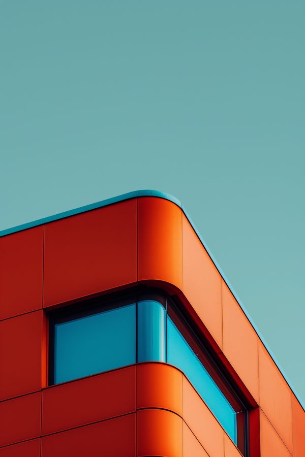 Architecture Photography Residential Building Detail with Rounded Corners Free Image