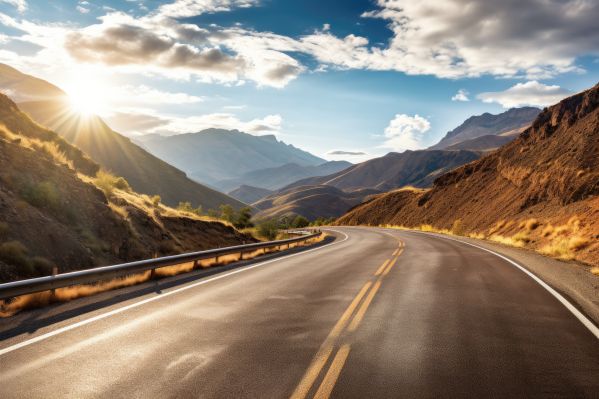 Asphalt Road in Mountains Free Photo