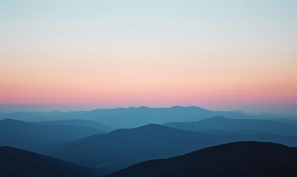 Beautiful First Colors Before Sunrise Over the Mountains Free Image