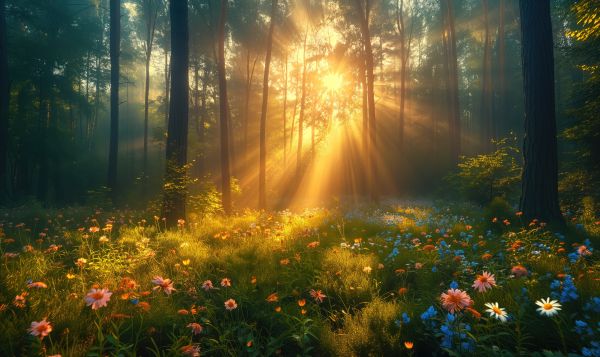 Beautiful Spring Forest Morning Free Image