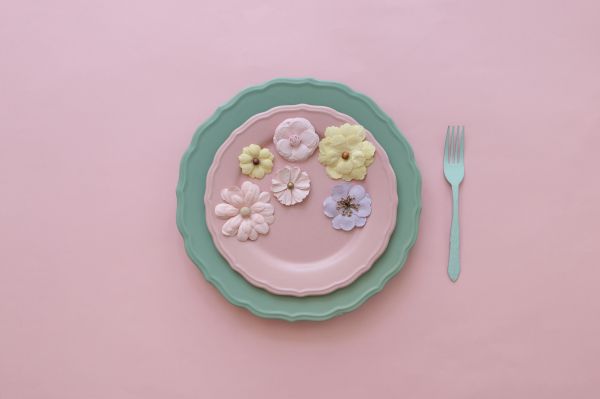 Beautiful Vintage Plate with Flowers Free Photo