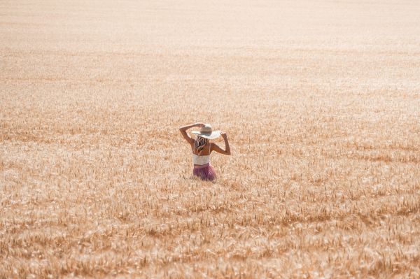 Beautiful Woman in Wheat Field Free Photo