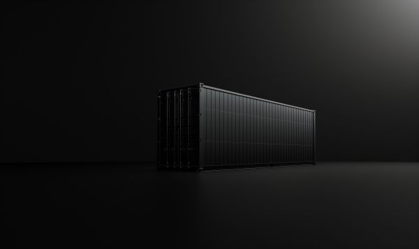 Black 3D Render of a Shipping Container Free Image