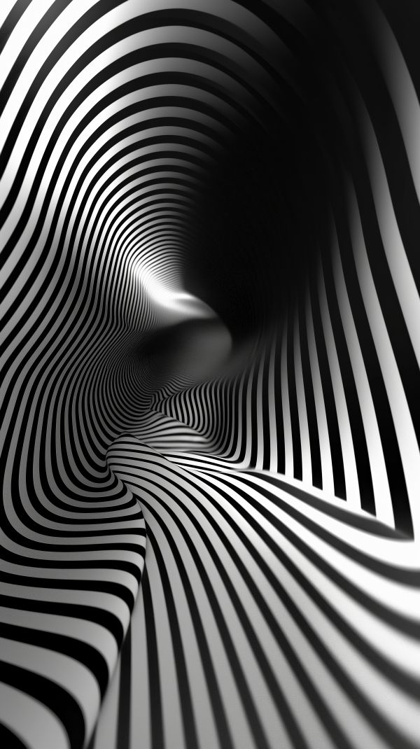 Black and White Stripe Abstract Tunnel Free Image