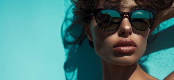 Brunette With Full Lips and Sunglasses Summer Vibes Free Image