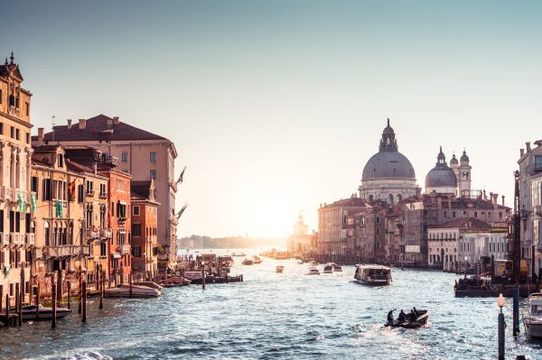 Canal Grande with Basilica di Santa Maria della Salute in Venice, Italy Free Photo