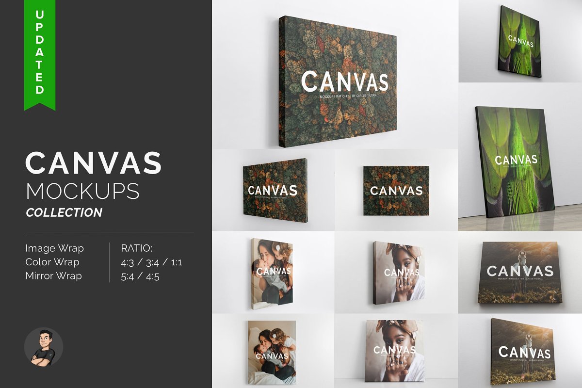 Perfect Realistic Canvas Mockups