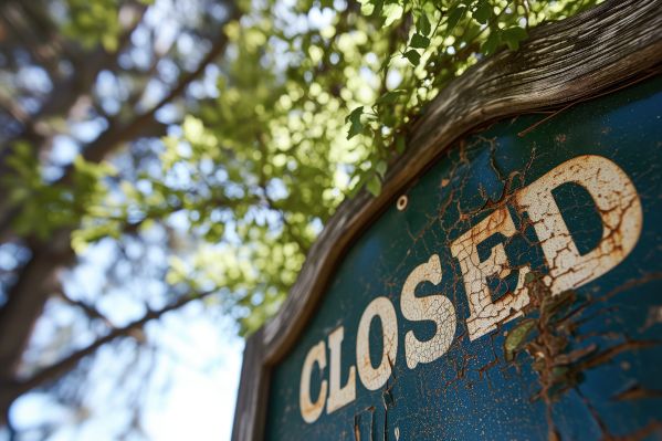 Closed Out of Business Old Rusty Sign Free Image