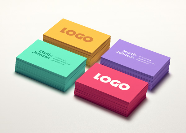 Colorful Business Card Free MockUp