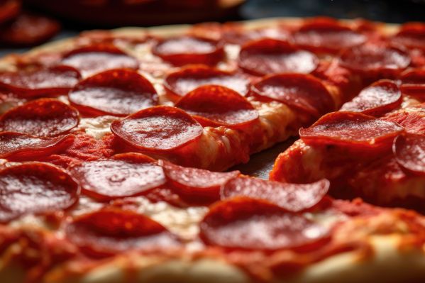 Detail of Salami Pizza Free Image