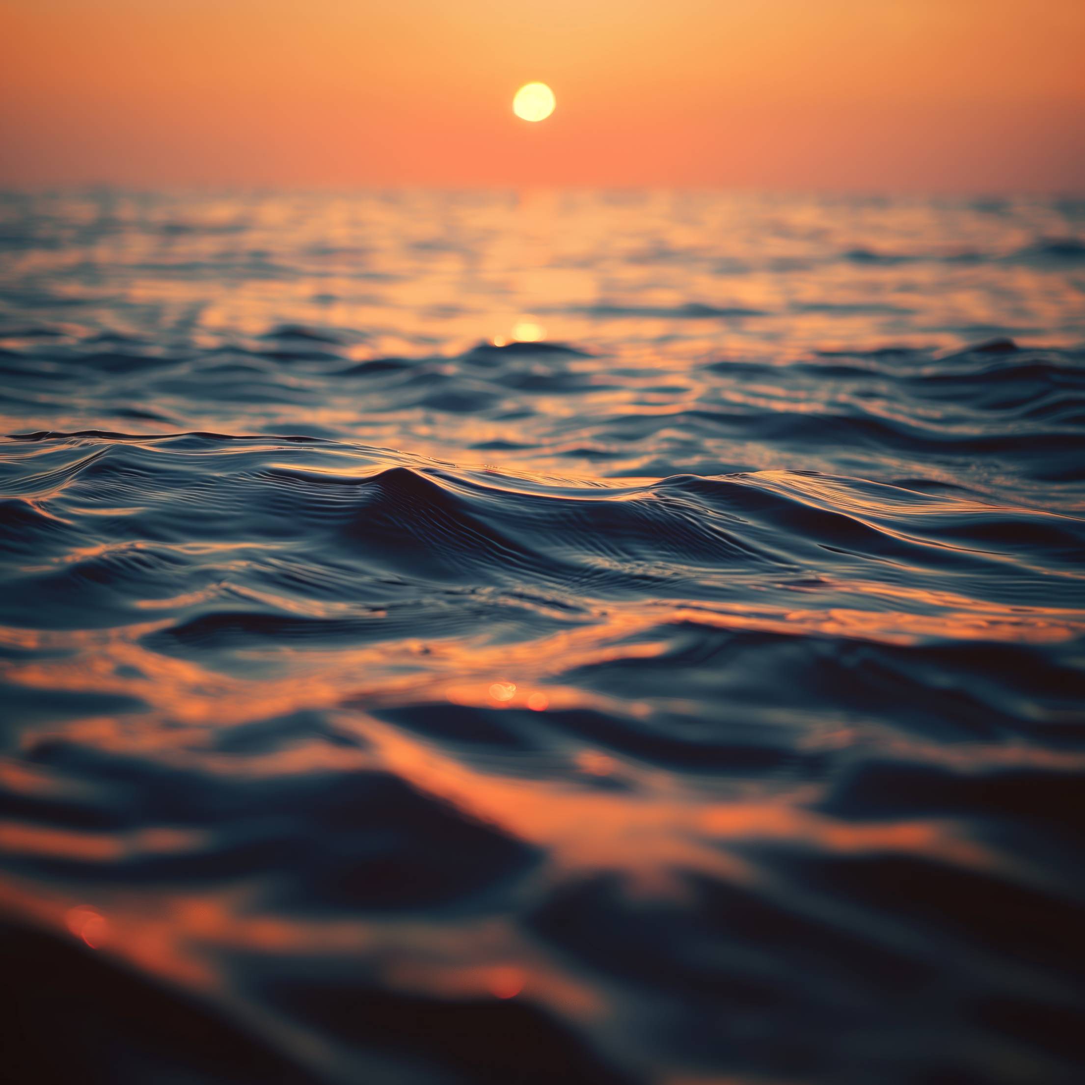 Detailed Shot of Ripples at Sunset Free Image