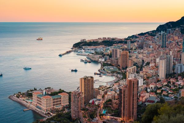 Early Evening Skyline of Monte Carlo in Monaco Free Stock Photo