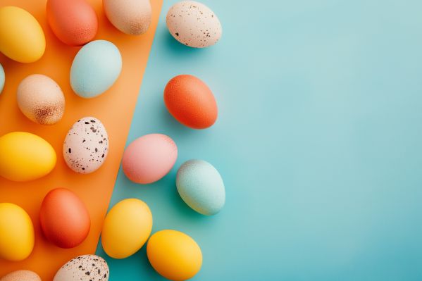 Easter Eggs Pastel Flat Lay Free Image