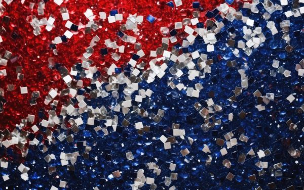 Glitter Abstract Red and Blue USA Flag Colors Background Free Image