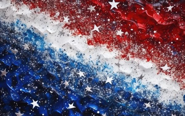 Glitter Dust Red and Blue USA Flag Colors Abstract Background Free Image