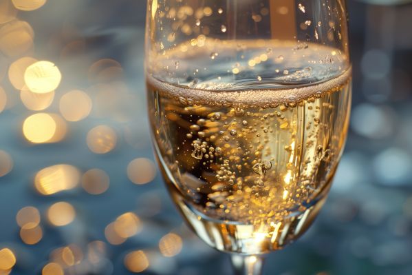 Golden Champagne Bubbles Free Image