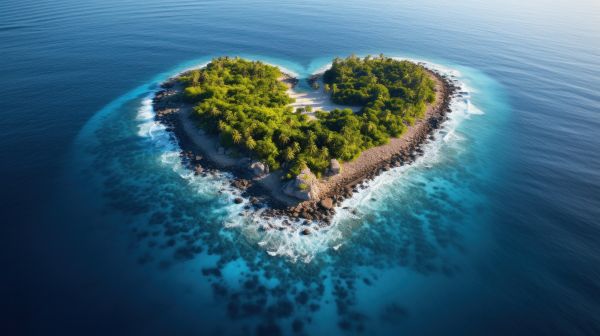 Heart-shaped Island Free Image