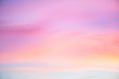 Sky in the pink and blue colors. effect of light pastel colored of sunset clouds cloud on the sunset sky background