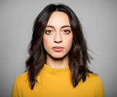 Close-up of woman with blank expression