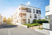 Residential area in the city, modern apartment buildings