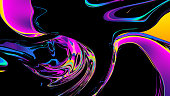 Abstract line fluid colors backgrounds. Trendy Vibrant Fluid Colors. 3d render