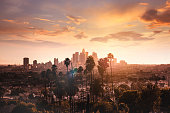 Los Angeles cityscape at dusk