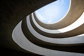 Modern driveway in a parking garage in Leipzig, Germany