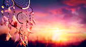 Dreamcatcher - Indian Decoration At Sunset