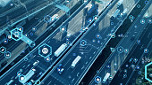 Transportation and technology concept. ITS (Intelligent Transport Systems). Mobility as a service. Telematics.