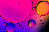 Macro oil and water multi colored abstract background