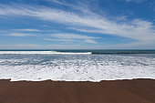 white water splashing at the beach