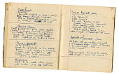 Pages from a handwritten recipe book