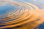 English Lake District: water ripples at sunset on Lake Windermere