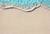 Soft wave of ocean on sandy beach