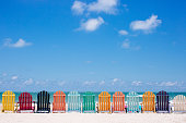 Beautiful color chairs on the beach