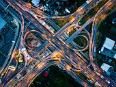 Highway junction from aerial view