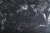 Flour on black table background