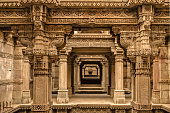 Adalaj stepwell - Indian Heritage tourist place, ahmedabad, gujarat - world heritage city.