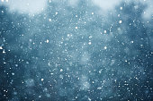 Winter scene - snowfall on the blurred background