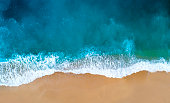 Aerial view of clear turquoise sea