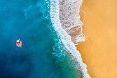 Swimming in clear turquoise sea