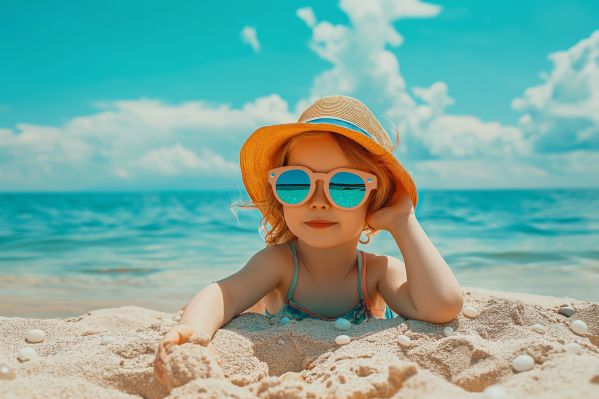 Little Girl Summer Kids Vacation at the Beach Free Image