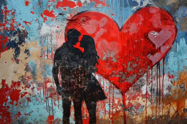 Love Romantic Couple Wall Painting Free Image