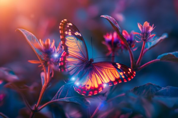 Magical Glowing Butterfly Free Image