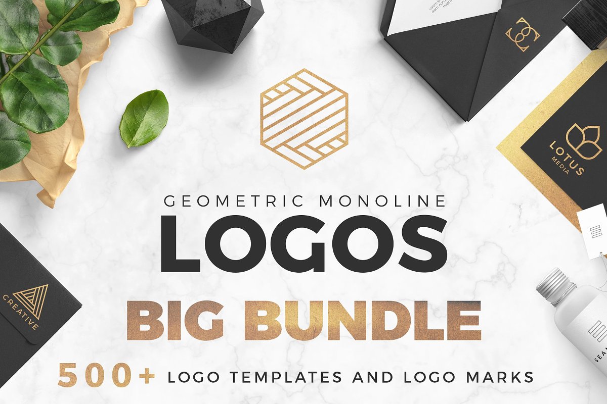 500+ Logo Templates and Logo Marks Bundle