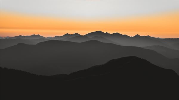 Mountainous Landscape After Sunset Free Image