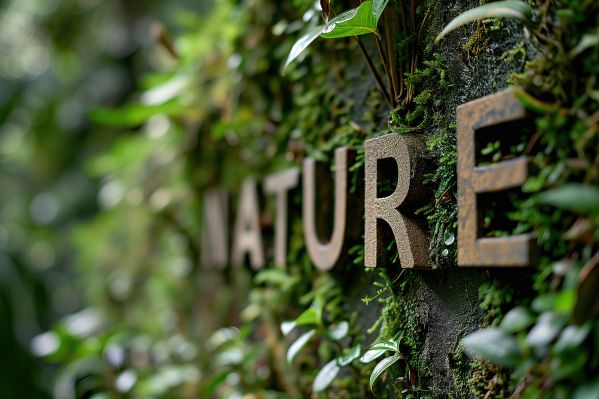 Nature Lettering Stone Rocks Wording in Forest Free Image